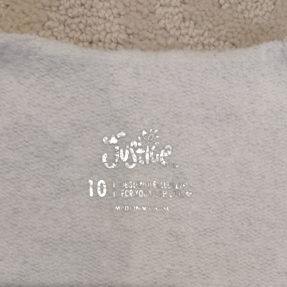 Like-New Flip Sequin Peace Sign Plaid To Gold Sweatshirt Girls Size 10 - Picture 5 of 5